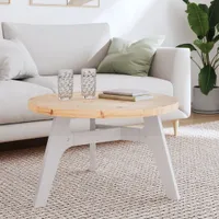 Möbel Tischplatte Rund Ø70x3 cm Massivholz Kiefer - Tischplatten 833667