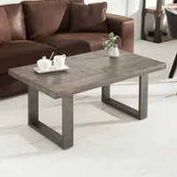 riess-ambiente Design Couchtisch IRON CRAFT 100cm Mangoholz grau Industrial Design massiv Eisen Kufengestell Beistelltisch Tisch