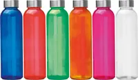 6x Trinkflasche / aus Glas / Füllmenge: 500ml / 6 verschieden Farben