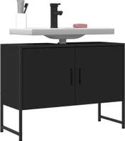 Vanity unit black 80x33x60 cm materiál na báze dreva