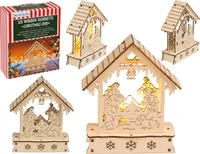 Holzsilhouette, Weihnachtskrippe, mit LED,
