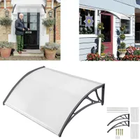 XMTECH Baldachýn na vchodové dveře 120x100 cm Baldachýn na stůl Střešní krytina na vchodové dveře Průhledný polykarbonátový baldachýn na dveře Baldachýn na stůl, šedý