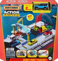 Matchbox Real Adventures Port Ferry Port Spielset - inkl. Land Rover, Fähre auf Rädern