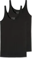 Schiesser dámské tílko černé 2-pack z organické bavlny 174389 L