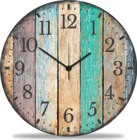 GRAVURZEILE Wanduhr aus Holz Vintage Summer - Geräuscharm kein Ticken - 30 cm Ø - Design Wanduhren für Wohnzimmer Schlafzimmer & Küche