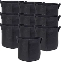 Intirilife 10x netkaný vak na rostliny 20 l - 5 galonů - 30 x 25 cm - netkaný květináč s uchy pro přenášení na zahradě, ve skleníku a jinde. - Vak na květináč