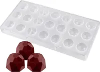 Schokoladenform Transparent Pralinenform, Pralinenform Polycarbonat DIY Schokoladenformen mit 21 Löchern mit Halbgewinde für die Heimwerkerproduktion von Gebäck, Süßwarenbacken, Pralinen