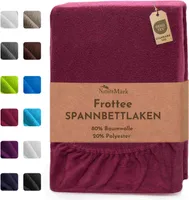 Frottee Spannbettlaken Spannbetttuch, 140x200 cm, Bordeaux rot