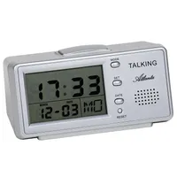 Atlanta 6737 Sprechender Wecker silbern digital Snooze