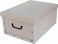 XXL Dekokarton in moderner Trendfarbe 'Classic White' mit dezenten Streifen. Maße: ca. 51 x 37 x 24 cm