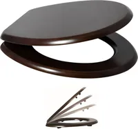 MSV WC Sitz Toilettendeckel MDF mit Absenkautomatik in Pinie Wenge Braun