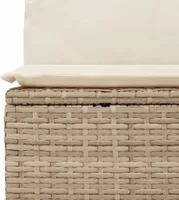 vidaXL Gartensessel ohne Armlehnen mit Kissen Beige Poly Rattan
