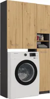 Szafka łazienkowa nad pralkę RISTO 4 - dąb artisan / antracyt