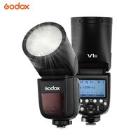 Godox V1N Professionelles Blitzgeraet Speedlite Speedlight Rundkopf Wireless 2.4G Fresnel Zoom fuer Nikon D5300 D750 D850 D7100 Z7Cameras Camcorder fuer Hochzeiten Portraet Studio Fotografie