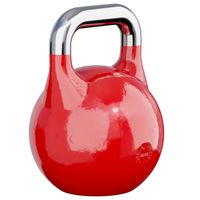 GORILLA SPORTS® Kettlebell Competition - Gewicht 32 kg, aus Massivstahlguss, Rot - Kugelhantel, Wettkampf Hantel, Schwunghantel
