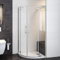 90x90cm 195cmDuschkabine Runddusche Duschabtrennung Scharniertür Nano Glas Dusche