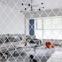 17Pcs DIY Art Selbstklebende Wandtattoos 3D Abnehmbare Spiegel Wandaufkleber Diamanten Dreiecke Acryl Wandspiegel Aufkleber für Zuhause Wohnzimmer Schlafzimmer Nachbildung(50 * 50cm)