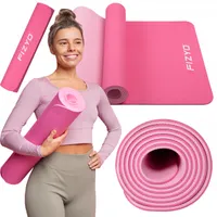 FIZYO Protiskluzová podložka na jógu, pilates, cvičení, meditaci, gymnastiku, fitness, sport, do domácnosti a posilovny, TPE, 183 x 61 x 0,6 cm - Růžo