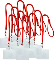 10 x Lanyard rot + Auswelter - Schlüsselanhänger mit Ausweis
