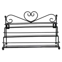 3 Schicht Herznagellack Regal Kosmetischer Ausstellungsständer Halter Rack Organizer-Schwarz