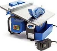 Wiltec Fliesenschneider elektrisch 600 W bis 34 mm Fliesenstärke, Nassschneider Fliesensäge mit neigbarer Auflage