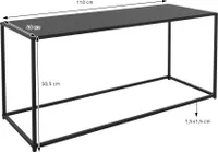 ML-Design konferenční stolek s průmyslovým designem, 110x40x50,5 cm, černý, z kovu