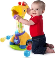 Bright Starts Spin & Giggle Žirafa s loptou a popperom Hudobná hračka, vek 12 mesiacov +