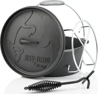 BBQ-Toro Dutch Oven DO45AX, 3,1 L Alpha Gusseisen Kochtopf, Gusstopf