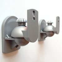 2 Stück Wandhalter für Lautsprecher Boxen Befestigung Lautsprecherhalter silber Modell: BH4S