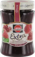 Schwartau Extra Himbeer Johannisbeer Fruchtaufstrich Gelee vegan 340g