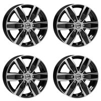 Autec Felgen QUANTRO 6.5x16 ET 56 6x139,7 Schwarz poliert 4-Q6516566165211 kompatibel mit Hyundai H-1 / Starex