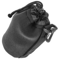 Minadax Neopren Objektivtasche mit Gurtclip, L (Large) ø 90mm x H 170mm - in schwarz