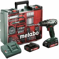 Metabo BS 18 Set Akku Bohrschrauber 18V 48Nm + 2x Akku 2,0Ah + Ladegerät + Mobile Werkstatt ( 602207880 )