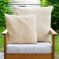 Lountex - Outdoor Kissen Wetterfest - Garten Dekokissen 45x45 cm |  Wasserdicht - Schmutzabweisend - UV-Beständig - Abriebfest | Beige