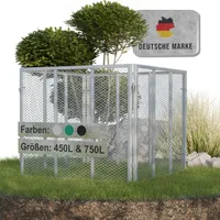 Heimfleiss Komposter Metall 450L Grau – Biokomposter, platzsparend & wetterfest