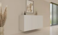 Moderne Weiße Hängekommode, Minimalistisches Design - 3 Türen