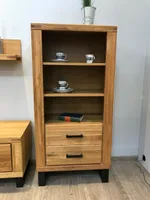 Regal Tina Highboard in Wildeiche geölt Teilmassiv Breite 66cm Höhe 140cm