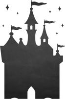 003 Schloss - selbstklebende Tafelfolie/Kreidefolie inkl. 3 Stück Kreide - Größe: 600 x 900 mm - Kinderzimmer Wanddeko