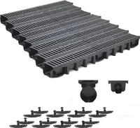 8m Entwässerungsrinne Belastungsklasse C250, 98mm Gußrost komplett SET