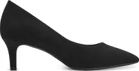 Tamaris Damen Pumps spitz Pfennigabsatz samtige Haptik 1-22413-41, Größe:41 EU, Farbe:Schwarz