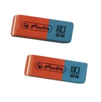 Herlitz Naturkautschuk Radierer Farbe: blau/rot 2 Radierer