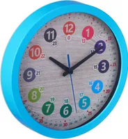relaxdays Blaue Wanduhr für Kinder