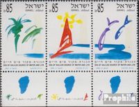 Briefmarken Israel 1992 Mi 1214-1216 mit Tab (kompl.Ausg.) Dreierstreifen gestempelt See Genezareth
