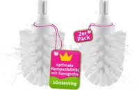 Bürstenking WC Ersatzbürstenkopf, 65 mm, Toilettenbürstenkopf Set passend für hansgrohe WC-Garnituren, Borsten Ersatzklobürstenkopf, 2 Stück, weiß
