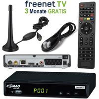 Comag SL65T2 DVB-T2 Receiver (3 Monate FREENET TV) + DVB-T2 Antenne + HDMI Kabel, HDTV, PVR Ready, HD USB Mediaplayer, HDMI & SCART Ausgang, schwarz