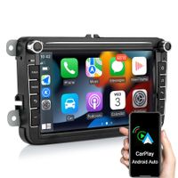 Carplay 8 Zoll 2+32G WIFI Autoradio GPS NAVI BT Für VW Skoda Seat SWC DAB BT Andriod Auto FM