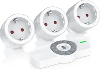 BEARWARE Funksteckdosen-Set für den Innenbereich 3x Funksteckdosen + Fernbedienung / max. 25m