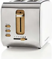 Nedis KABT510EWT, 2 krajíců, Bílá, Nerezová ocel, 900 W, 220 - 240 V, 0,8 m