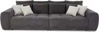 Big Sofa XXL 306 cm Federkern Lounge Couch mit Bezug aus Cord in Grau Anthrazit / 15171
