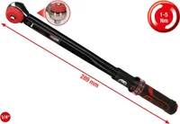 KS TOOLS 1/4" ERGOTORQUE®presný račňový momentový kľúč s otočným gombíkom, 1-5Nm ( 516.1402 )